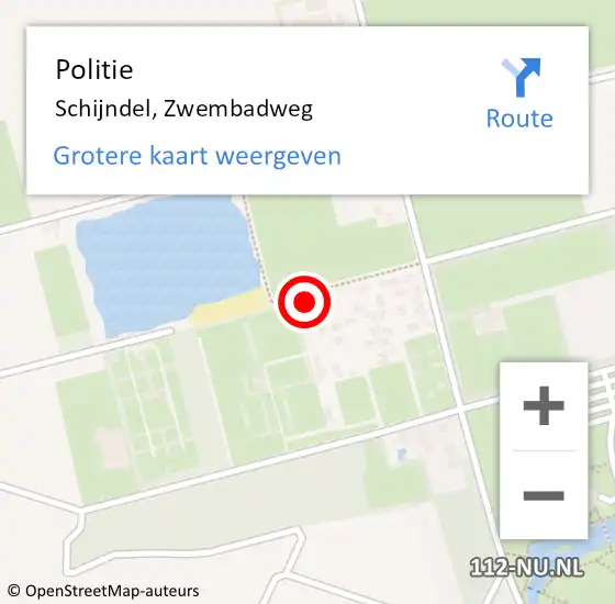 Locatie op kaart van de 112 melding: Politie Schijndel, Zwembadweg op 28 augustus 2023 14:52