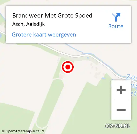 Locatie op kaart van de 112 melding: Brandweer Met Grote Spoed Naar Asch, Aalsdijk op 13 oktober 2013 17:47