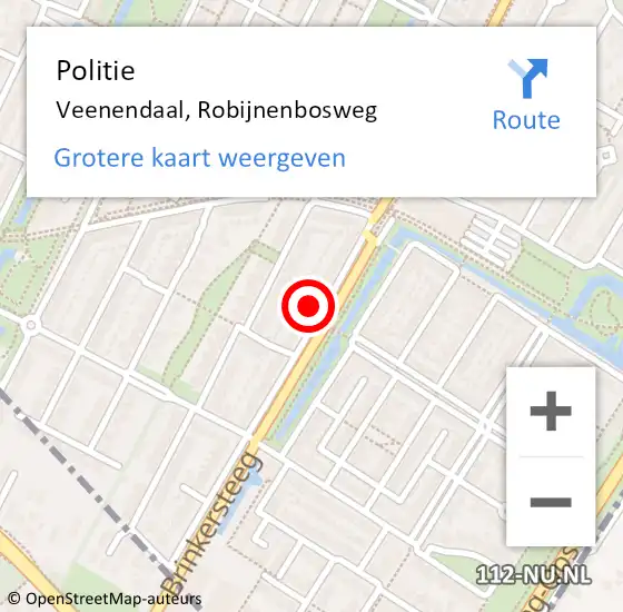 Locatie op kaart van de 112 melding: Politie Veenendaal, Robijnenbosweg op 28 augustus 2023 15:44