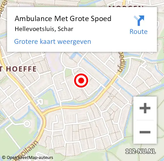 Locatie op kaart van de 112 melding: Ambulance Met Grote Spoed Naar Hellevoetsluis, Schar op 28 augustus 2023 15:58