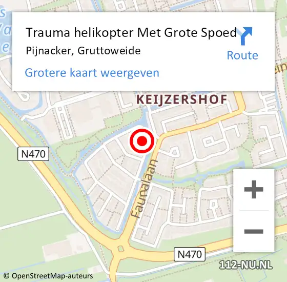 Locatie op kaart van de 112 melding: Trauma helikopter Met Grote Spoed Naar Pijnacker, Gruttoweide op 28 augustus 2023 16:27