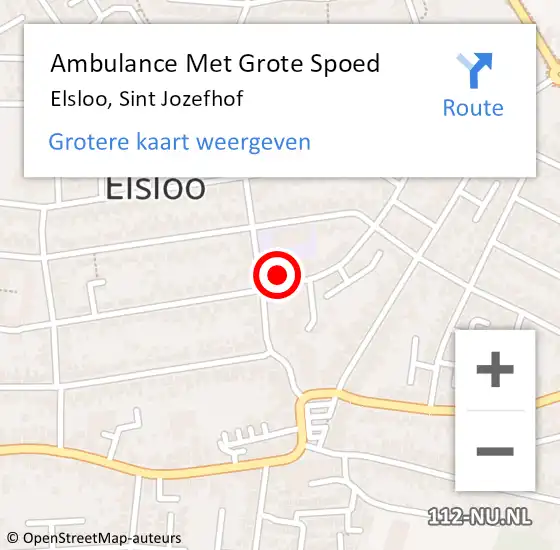 Locatie op kaart van de 112 melding: Ambulance Met Grote Spoed Naar Elsloo, Sint Jozefhof op 6 september 2014 08:54