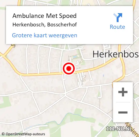 Locatie op kaart van de 112 melding: Ambulance Met Spoed Naar Herkenbosch, Bosscherhof op 28 augustus 2023 18:09