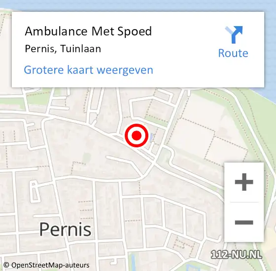 Locatie op kaart van de 112 melding: Ambulance Met Spoed Naar Pernis, Tuinlaan op 28 augustus 2023 18:17