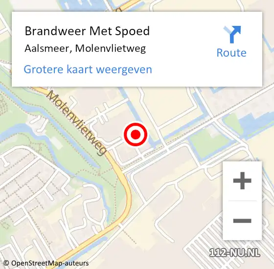 Locatie op kaart van de 112 melding: Brandweer Met Spoed Naar Aalsmeer, Molenvlietweg op 28 augustus 2023 19:27