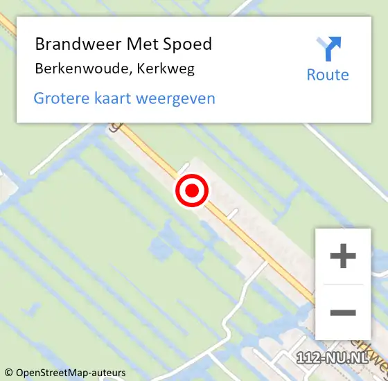 Locatie op kaart van de 112 melding: Brandweer Met Spoed Naar Berkenwoude, Kerkweg op 13 oktober 2013 17:50