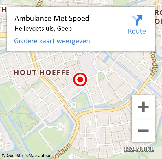 Locatie op kaart van de 112 melding: Ambulance Met Spoed Naar Hellevoetsluis, Geep op 29 augustus 2023 01:41