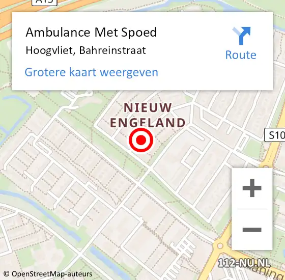 Locatie op kaart van de 112 melding: Ambulance Met Spoed Naar Hoogvliet, Bahreinstraat op 29 augustus 2023 03:27