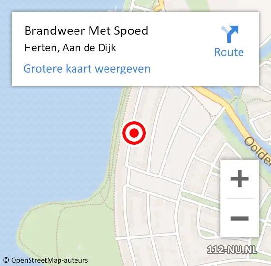 Locatie op kaart van de 112 melding: Brandweer Met Spoed Naar Herten, Aan de Dijk op 29 augustus 2023 04:16