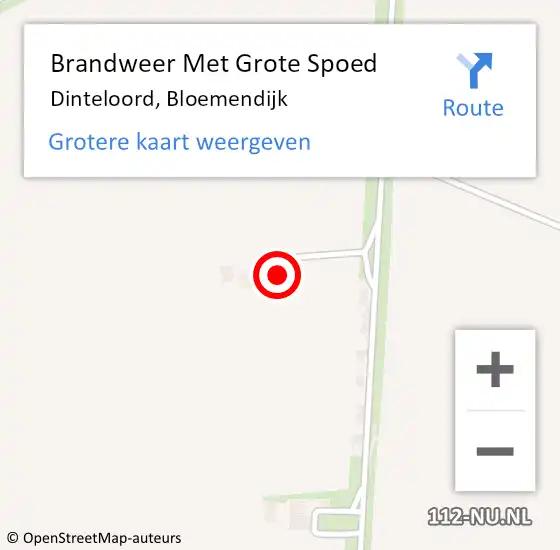 Locatie op kaart van de 112 melding: Brandweer Met Grote Spoed Naar Dinteloord, Bloemendijk op 29 augustus 2023 04:47