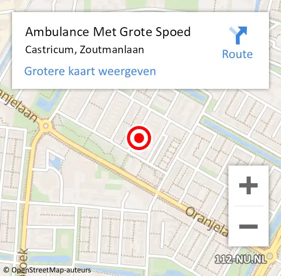 Locatie op kaart van de 112 melding: Ambulance Met Grote Spoed Naar Castricum, Zoutmanlaan op 29 augustus 2023 05:50