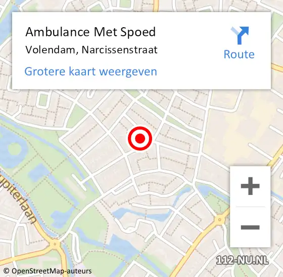 Locatie op kaart van de 112 melding: Ambulance Met Spoed Naar Volendam, Narcissenstraat op 29 augustus 2023 06:22