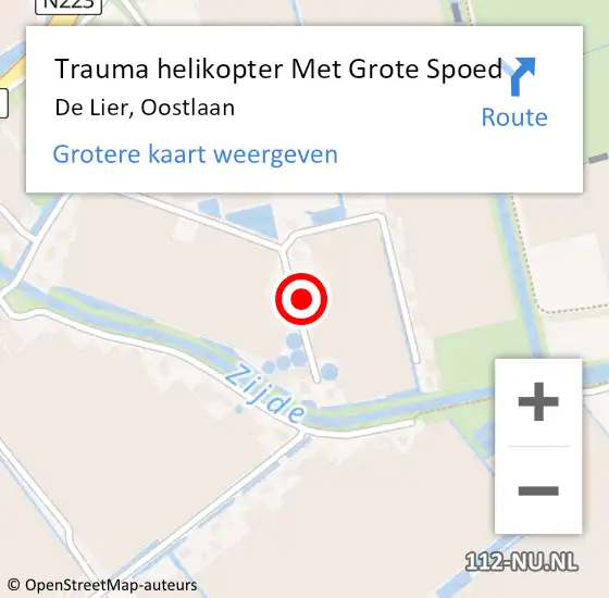 Locatie op kaart van de 112 melding: Trauma helikopter Met Grote Spoed Naar De Lier, Oostlaan op 29 augustus 2023 07:27