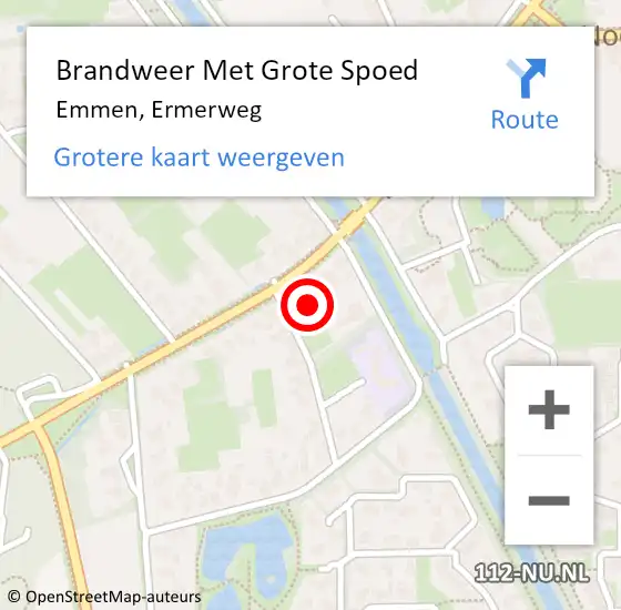 Locatie op kaart van de 112 melding: Brandweer Met Grote Spoed Naar Emmen, Ermerweg op 29 augustus 2023 07:29