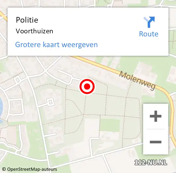 Locatie op kaart van de 112 melding: Politie Voorthuizen op 29 augustus 2023 07:56