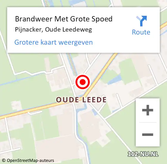 Locatie op kaart van de 112 melding: Brandweer Met Grote Spoed Naar Pijnacker, Oude Leedeweg op 29 augustus 2023 08:46