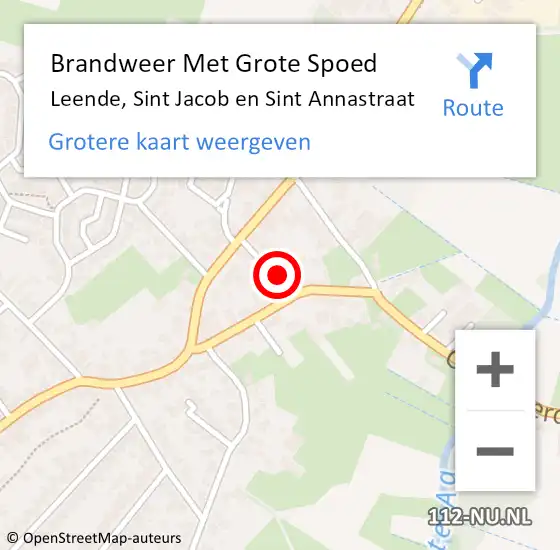 Locatie op kaart van de 112 melding: Brandweer Met Grote Spoed Naar Leende, Sint Jacob en Sint Annastraat op 29 augustus 2023 08:47