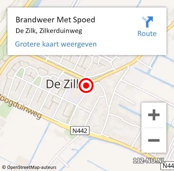 Locatie op kaart van de 112 melding: Brandweer Met Spoed Naar De Zilk, Zilkerduinweg op 29 augustus 2023 09:09