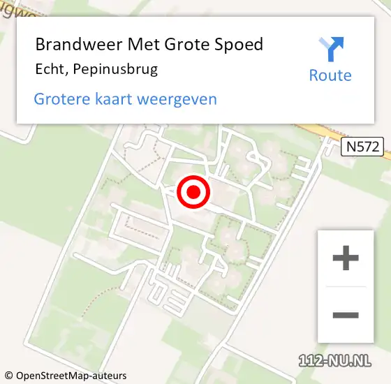 Locatie op kaart van de 112 melding: Brandweer Met Grote Spoed Naar Echt, Pepinusbrug op 29 augustus 2023 09:44