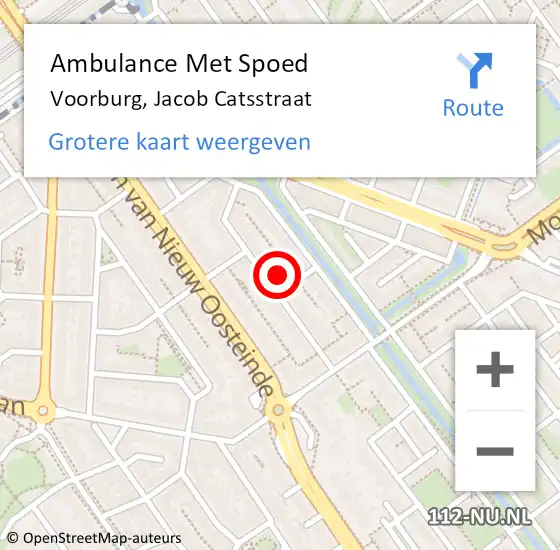 Locatie op kaart van de 112 melding: Ambulance Met Spoed Naar Voorburg, Jacob Catsstraat op 29 augustus 2023 09:48