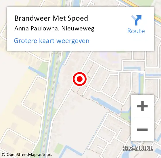 Locatie op kaart van de 112 melding: Brandweer Met Spoed Naar Anna Paulowna, Nieuweweg op 29 augustus 2023 09:49