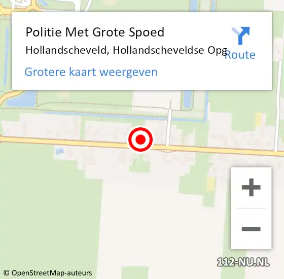 Locatie op kaart van de 112 melding: Politie Met Grote Spoed Naar Hollandscheveld, Hollandscheveldse Opg op 29 augustus 2023 10:00