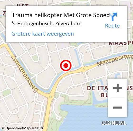 Locatie op kaart van de 112 melding: Trauma helikopter Met Grote Spoed Naar 's-Hertogenbosch, Zilverahorn op 29 augustus 2023 11:11