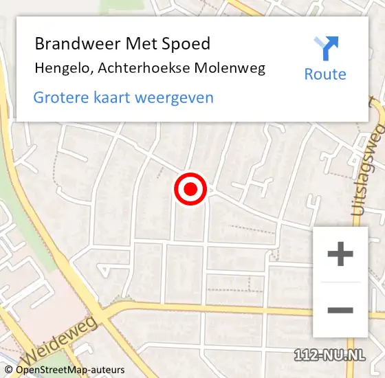 Locatie op kaart van de 112 melding: Brandweer Met Spoed Naar Hengelo, Achterhoekse Molenweg op 29 augustus 2023 11:12