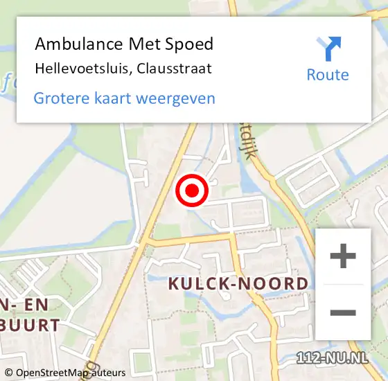 Locatie op kaart van de 112 melding: Ambulance Met Spoed Naar Hellevoetsluis, Clausstraat op 29 augustus 2023 11:22