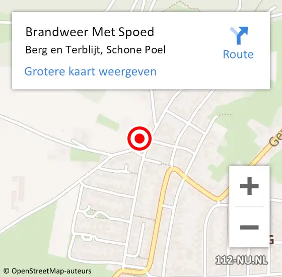 Locatie op kaart van de 112 melding: Brandweer Met Spoed Naar Berg en Terblijt, Schone Poel op 29 augustus 2023 11:30