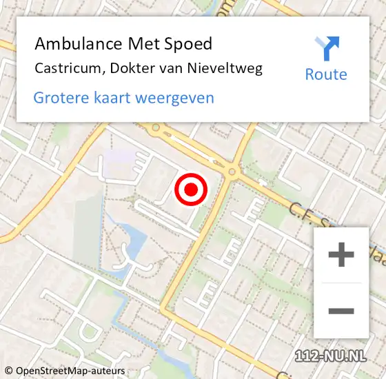 Locatie op kaart van de 112 melding: Ambulance Met Spoed Naar Castricum, Dokter van Nieveltweg op 29 augustus 2023 12:56