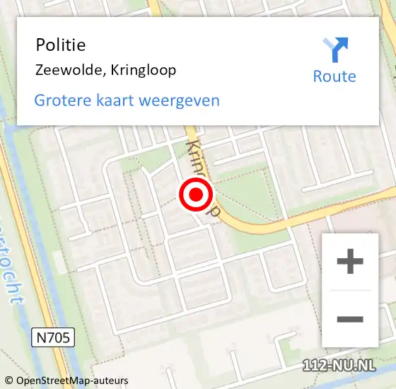 Locatie op kaart van de 112 melding: Politie Zeewolde, Kringloop op 29 augustus 2023 13:04