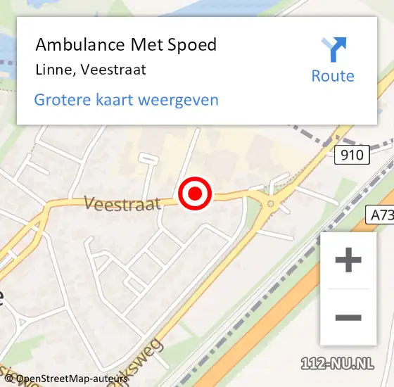 Locatie op kaart van de 112 melding: Ambulance Met Spoed Naar Linne, Veestraat op 29 augustus 2023 13:38