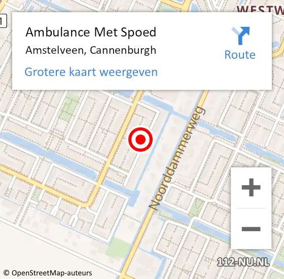 Locatie op kaart van de 112 melding: Ambulance Met Spoed Naar Amstelveen, Cannenburgh op 29 augustus 2023 13:41