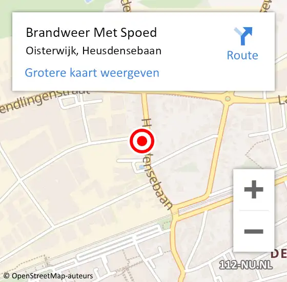 Locatie op kaart van de 112 melding: Brandweer Met Spoed Naar Oisterwijk, Heusdensebaan op 29 augustus 2023 14:57