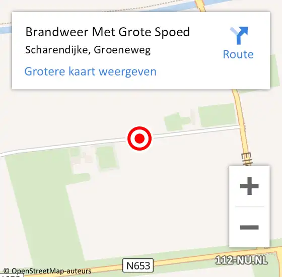 Locatie op kaart van de 112 melding: Brandweer Met Grote Spoed Naar Scharendijke, Groeneweg op 29 augustus 2023 15:14