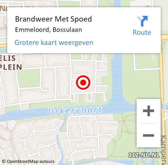 Locatie op kaart van de 112 melding: Brandweer Met Spoed Naar Emmeloord, Bossulaan op 29 augustus 2023 15:45