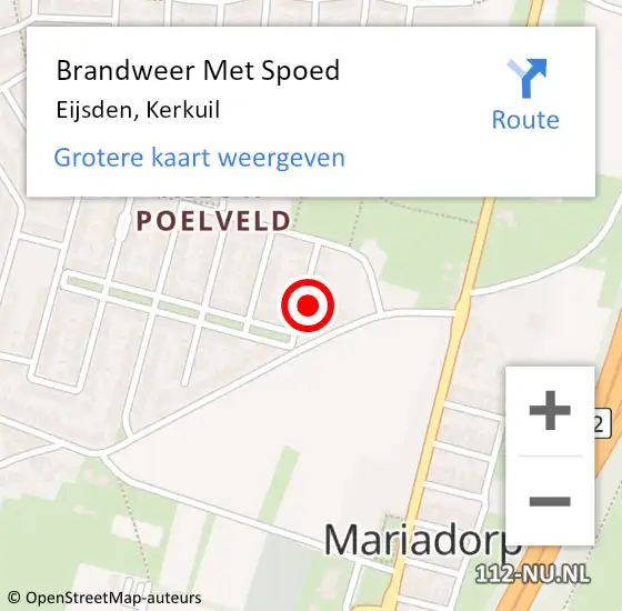 Locatie op kaart van de 112 melding: Brandweer Met Spoed Naar Eijsden, Kerkuil op 29 augustus 2023 16:20