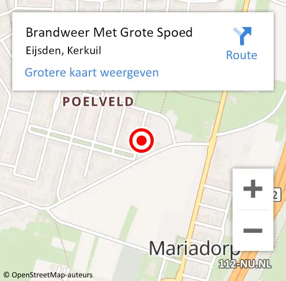 Locatie op kaart van de 112 melding: Brandweer Met Grote Spoed Naar Eijsden, Kerkuil op 29 augustus 2023 16:24