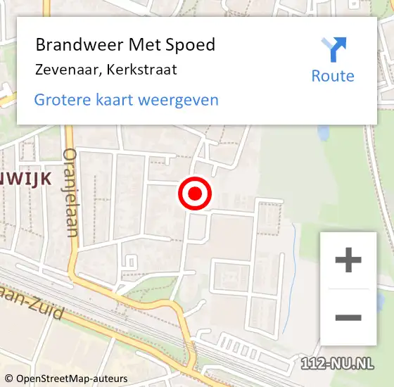 Locatie op kaart van de 112 melding: Brandweer Met Spoed Naar Zevenaar, Kerkstraat op 29 augustus 2023 16:27