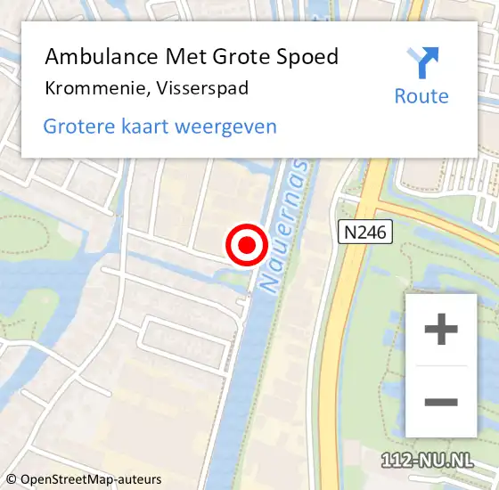 Locatie op kaart van de 112 melding: Ambulance Met Grote Spoed Naar Krommenie, Visserspad op 29 augustus 2023 16:29