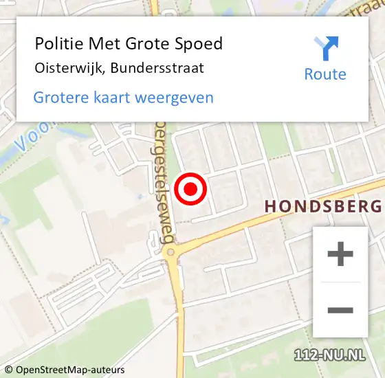 Locatie op kaart van de 112 melding: Politie Met Grote Spoed Naar Oisterwijk, Bundersstraat op 29 augustus 2023 16:41