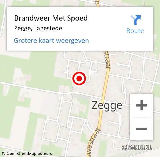 Locatie op kaart van de 112 melding: Brandweer Met Spoed Naar Zegge, Lagestede op 29 augustus 2023 17:18