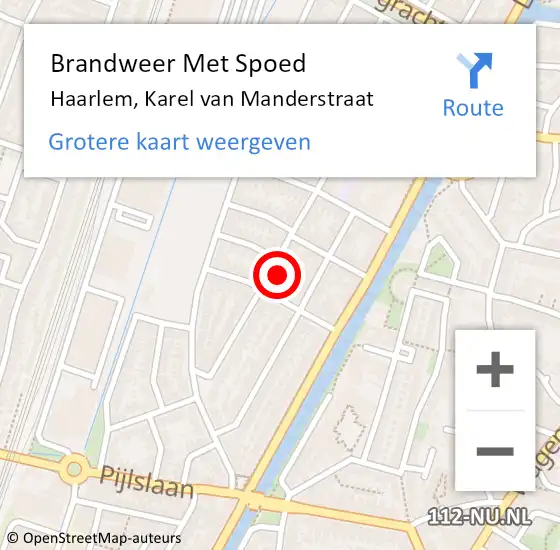 Locatie op kaart van de 112 melding: Brandweer Met Spoed Naar Haarlem, Karel van Manderstraat op 29 augustus 2023 17:59