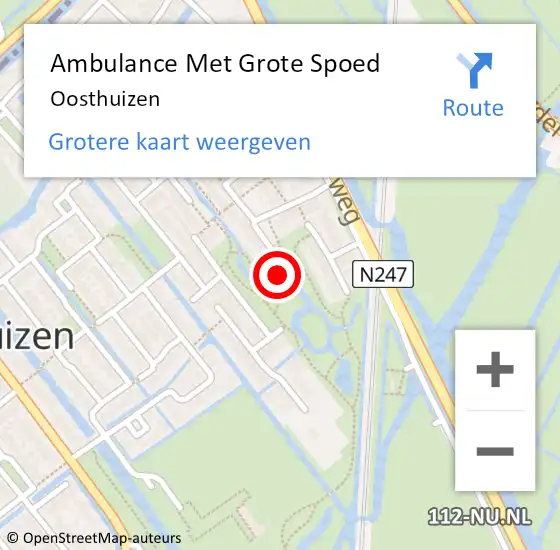 Locatie op kaart van de 112 melding: Ambulance Met Grote Spoed Naar Oosthuizen op 29 augustus 2023 18:27