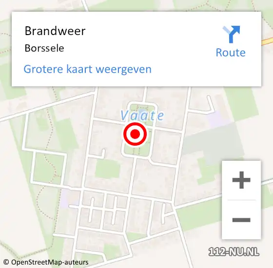 Locatie op kaart van de 112 melding: Brandweer Borssele op 29 augustus 2023 18:48
