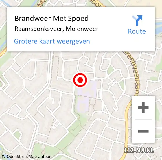 Locatie op kaart van de 112 melding: Brandweer Met Spoed Naar Raamsdonksveer, Molenweer op 29 augustus 2023 20:41