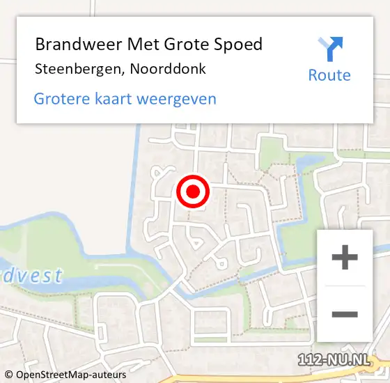 Locatie op kaart van de 112 melding: Brandweer Met Grote Spoed Naar Steenbergen, Noorddonk op 29 augustus 2023 21:19