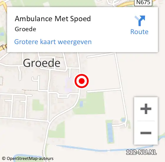 Locatie op kaart van de 112 melding: Ambulance Met Spoed Naar Groede op 29 augustus 2023 23:24