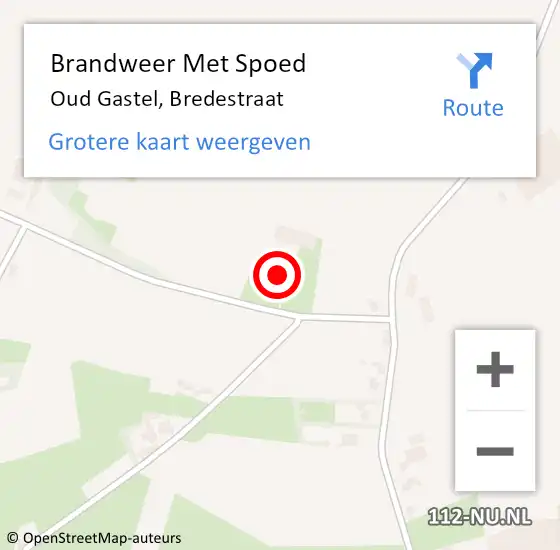 Locatie op kaart van de 112 melding: Brandweer Met Spoed Naar Oud Gastel, Bredestraat op 29 augustus 2023 23:48